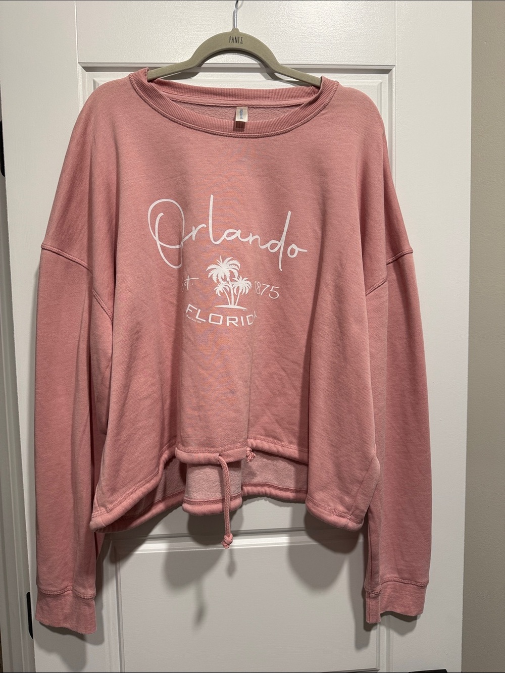 Orlando Graphic Drawstring Hem Sweatshirt - Pink